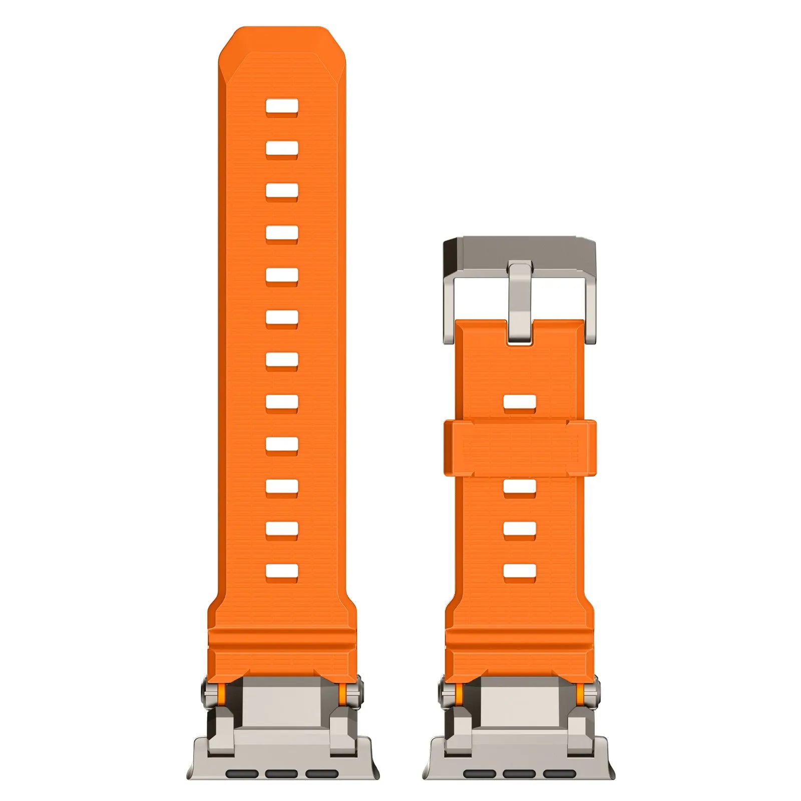Apple Watch 'Adventurer' siliconen band (oranje met titanium)