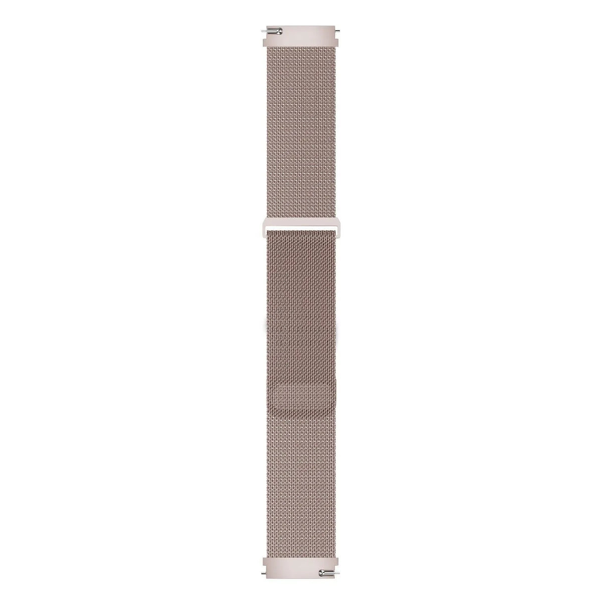 Milanese Strap, pink, laid flat, joined, direct top view