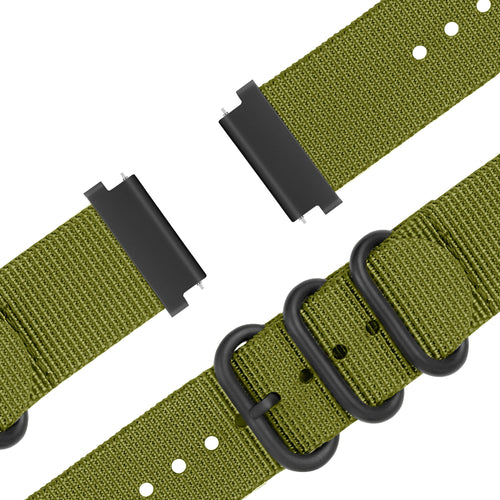 Bandz Garmin Vivomove Style Buckled Nylon Strap (Green)