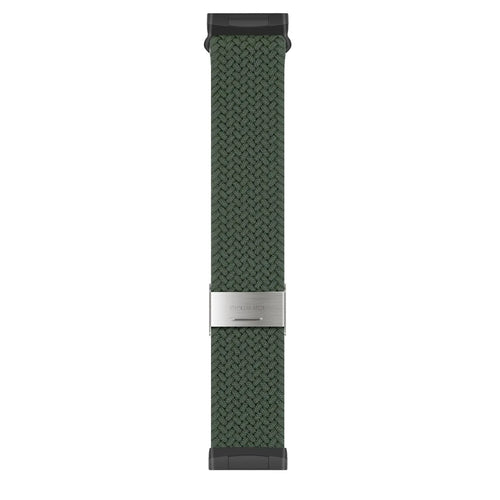 Nylon Adjustable Braided Strap, olive green, laid flat, joined, direct top view