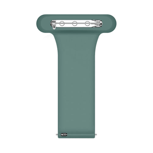 Silicone Nurse Fob, green, laid flat, joined, direct top view