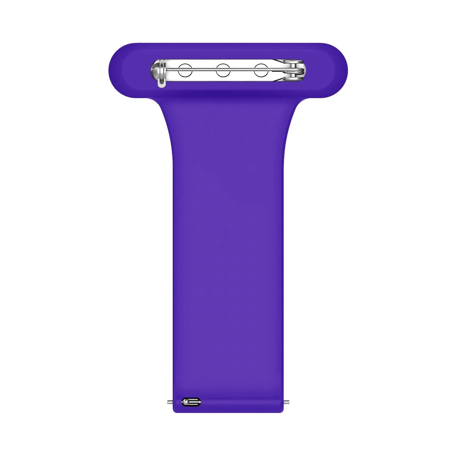 Silicone Nurse Fob, purple, laid flat, joined, direct top view