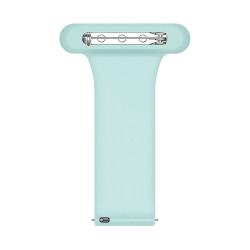 Silicone Nurse Fob, light green, laid flat, joined, direct top view