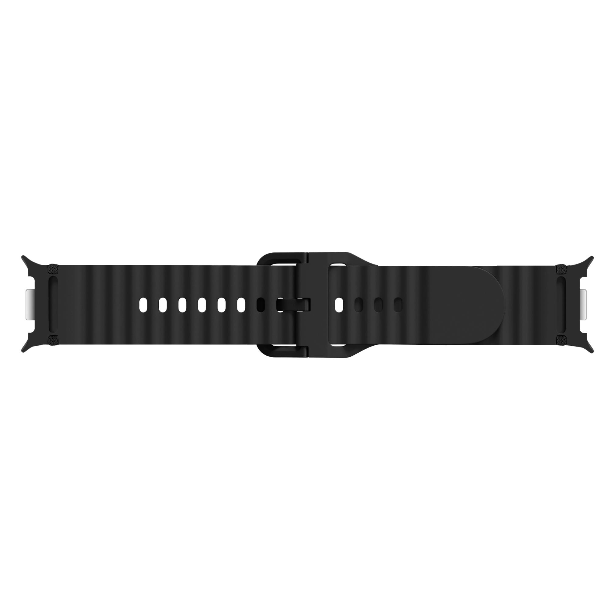  Samsung Galaxy Watch 8 Classic wave siliconen bandje (zwart)