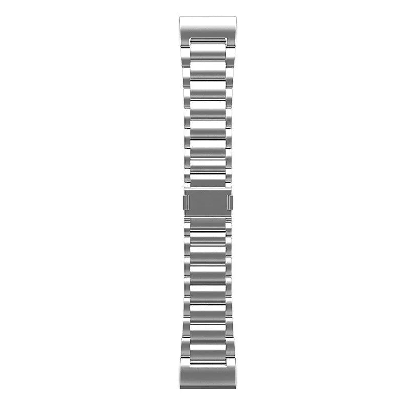 Magnetic Titanium Strap, silver, laid flat, joined, direct top view