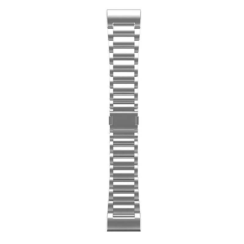 Magnetic Titanium Strap, silver, laid flat, joined, direct top view