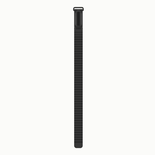 Magnetic Silicone Strap, black, laid flat, joined, direct top view