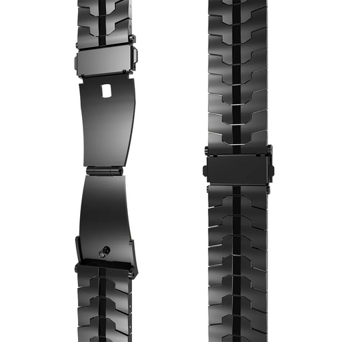 Steel Iron Strap, black, laid flat, joined, direct top view