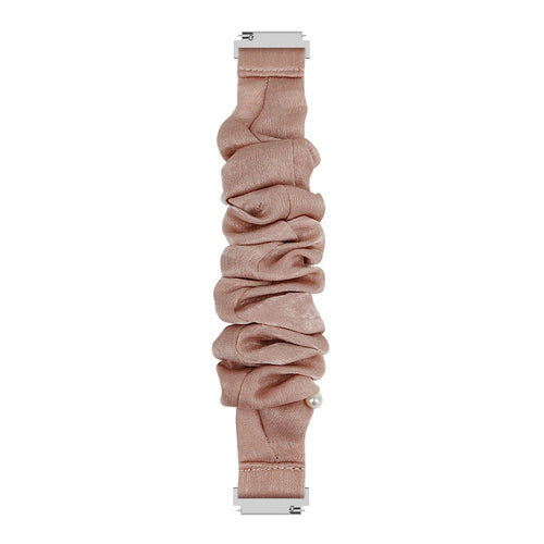 Samsung Galaxy Watch Active scrunchie bandje (beige met parels)