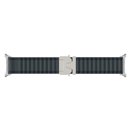 Samsung Galaxy Watch 9 - 40mm outdoor nylon band met P-buckle (zwart met zilver)