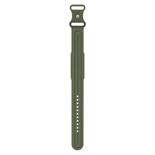 Silicone Strap 'Classic', army green, laid flat, joined, direct top view