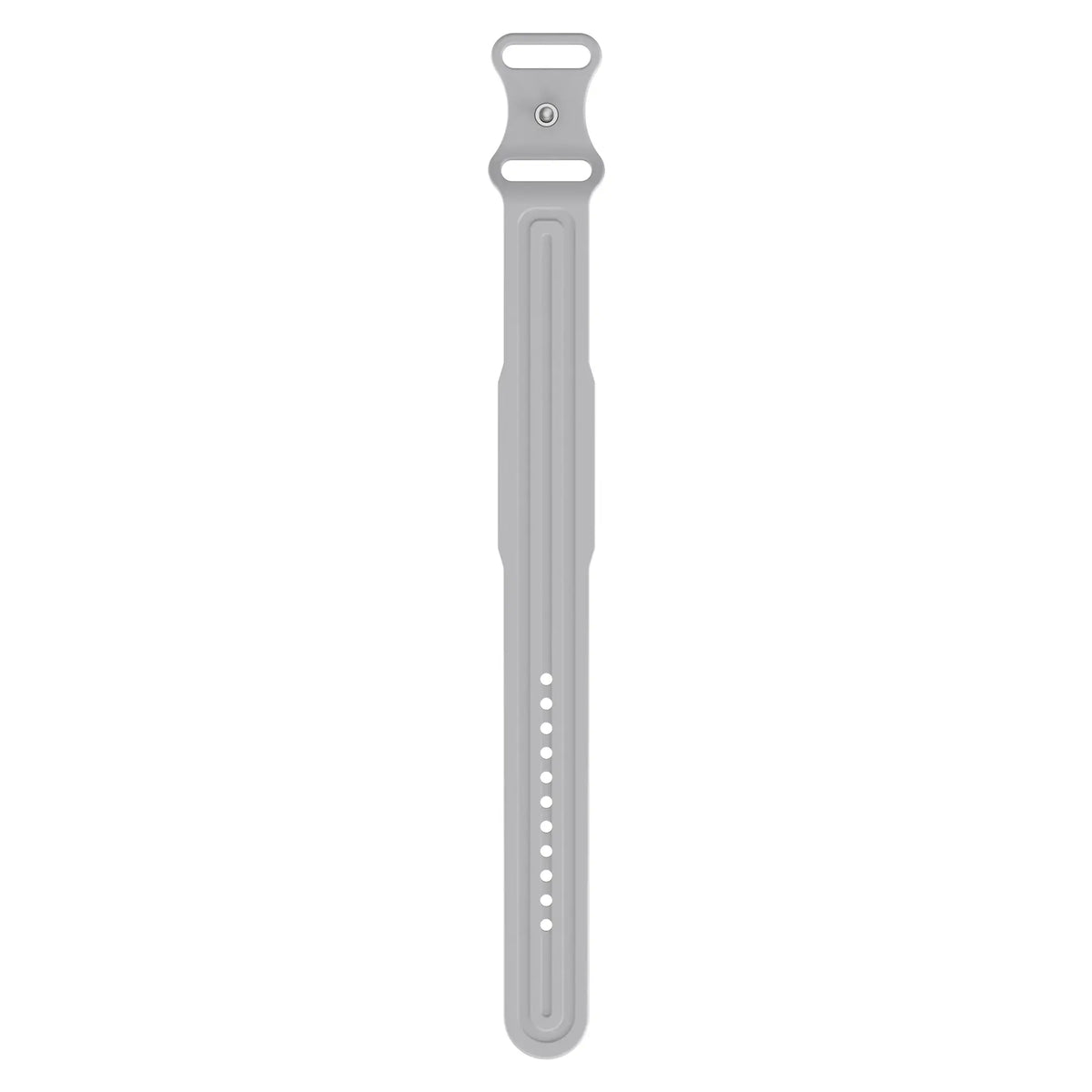 Silicone Strap 'Classic', grey, laid flat, joined, direct top view