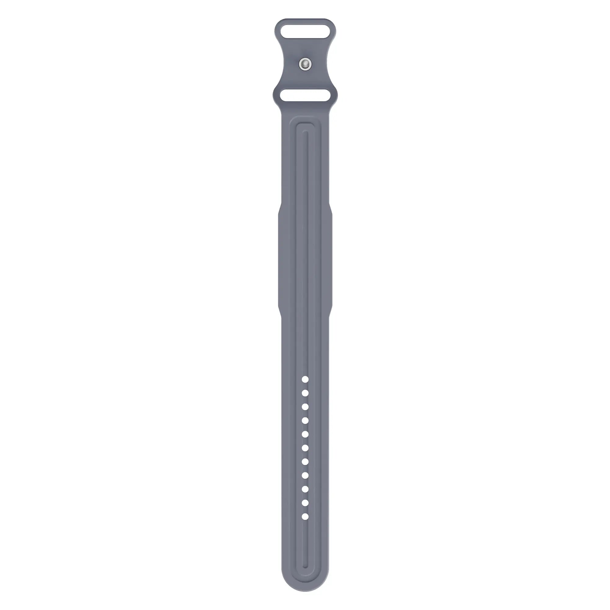 Silicone Strap 'Classic', grey-blue, laid flat, joined, direct top view