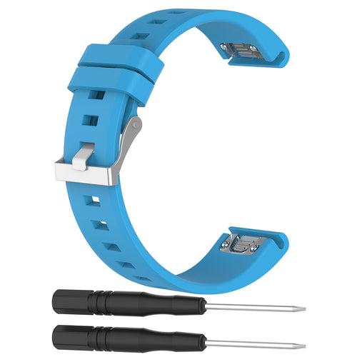 Garmin Fenix 7s Glossy Silicone Strap (Light Blue)