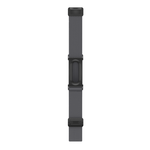 Biceps Nylon Bracelet with D-buckle, dark grey, laid flat, joined, direct top view