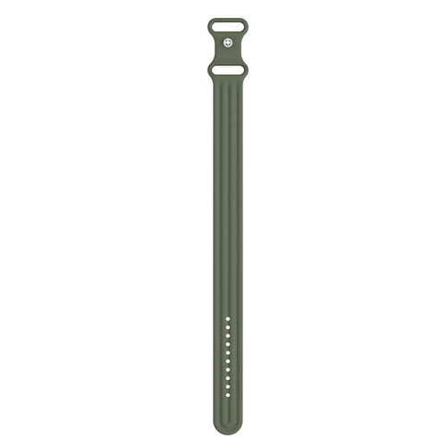 Silicone Strap 'Classic', army green, laid flat, joined, direct top view