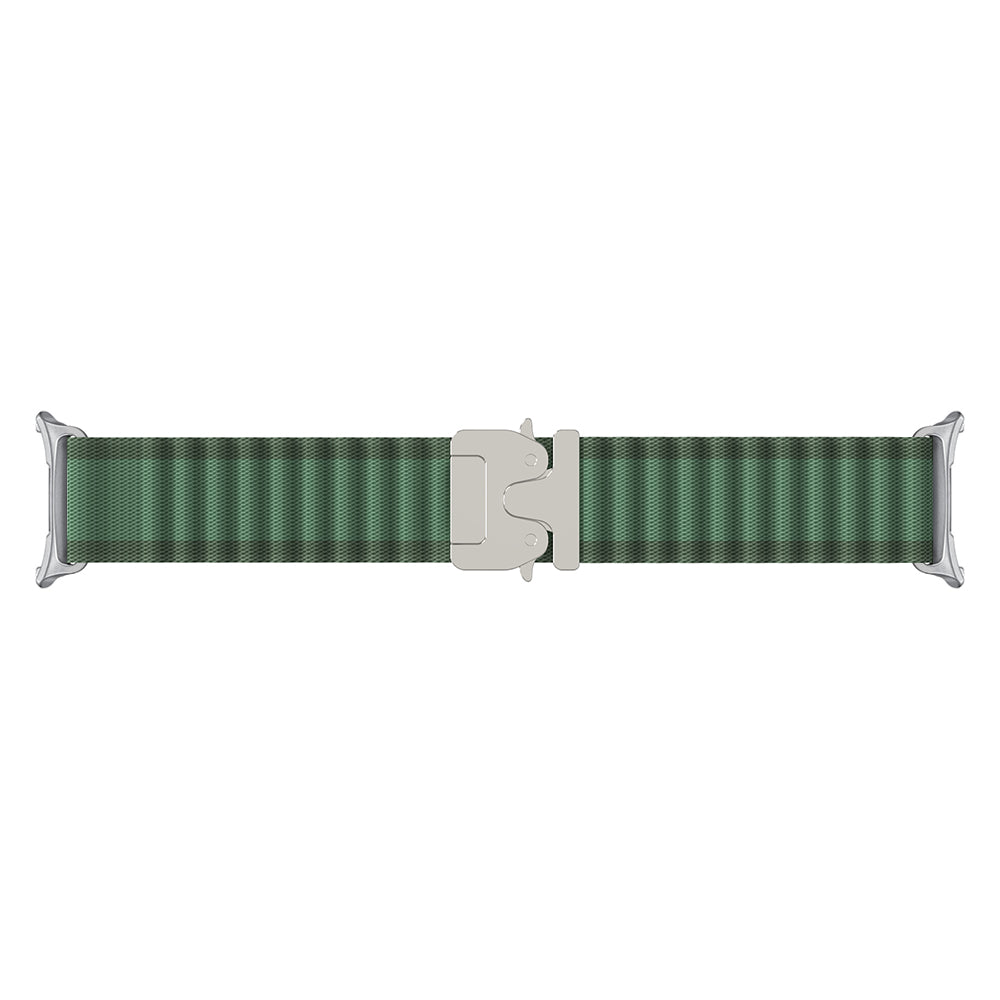 Samsung Galaxy Watch 9 - 40mm Outdoor Nylon Strap with P-Buckle (Green with Silver)