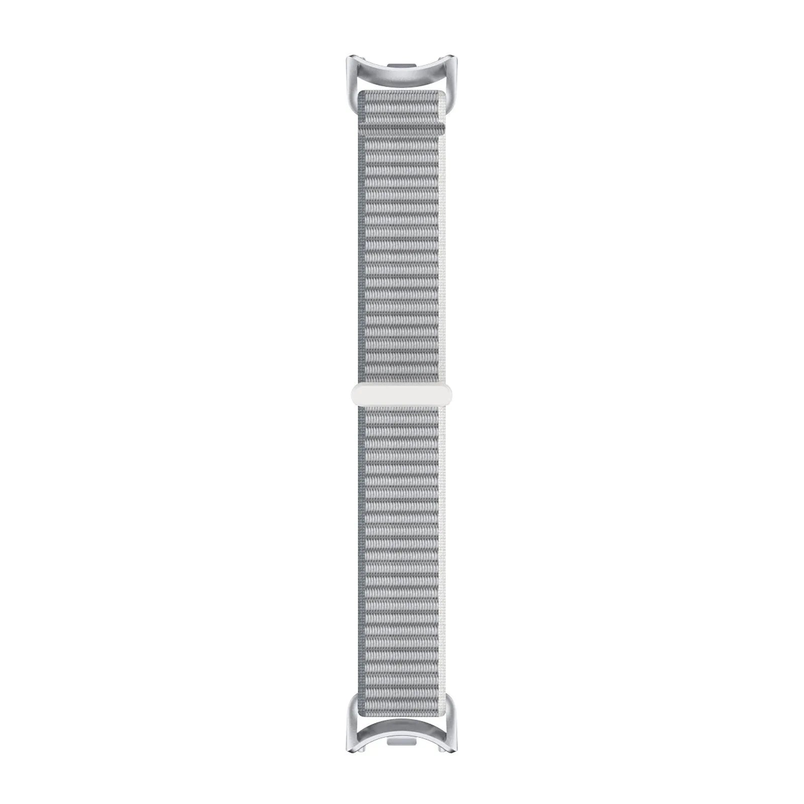 Modern Nylon Strap, grey, laid flat, joined, direct top view