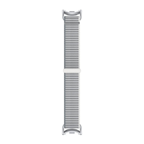 Modern Nylon Strap, grey, laid flat, joined, direct top view