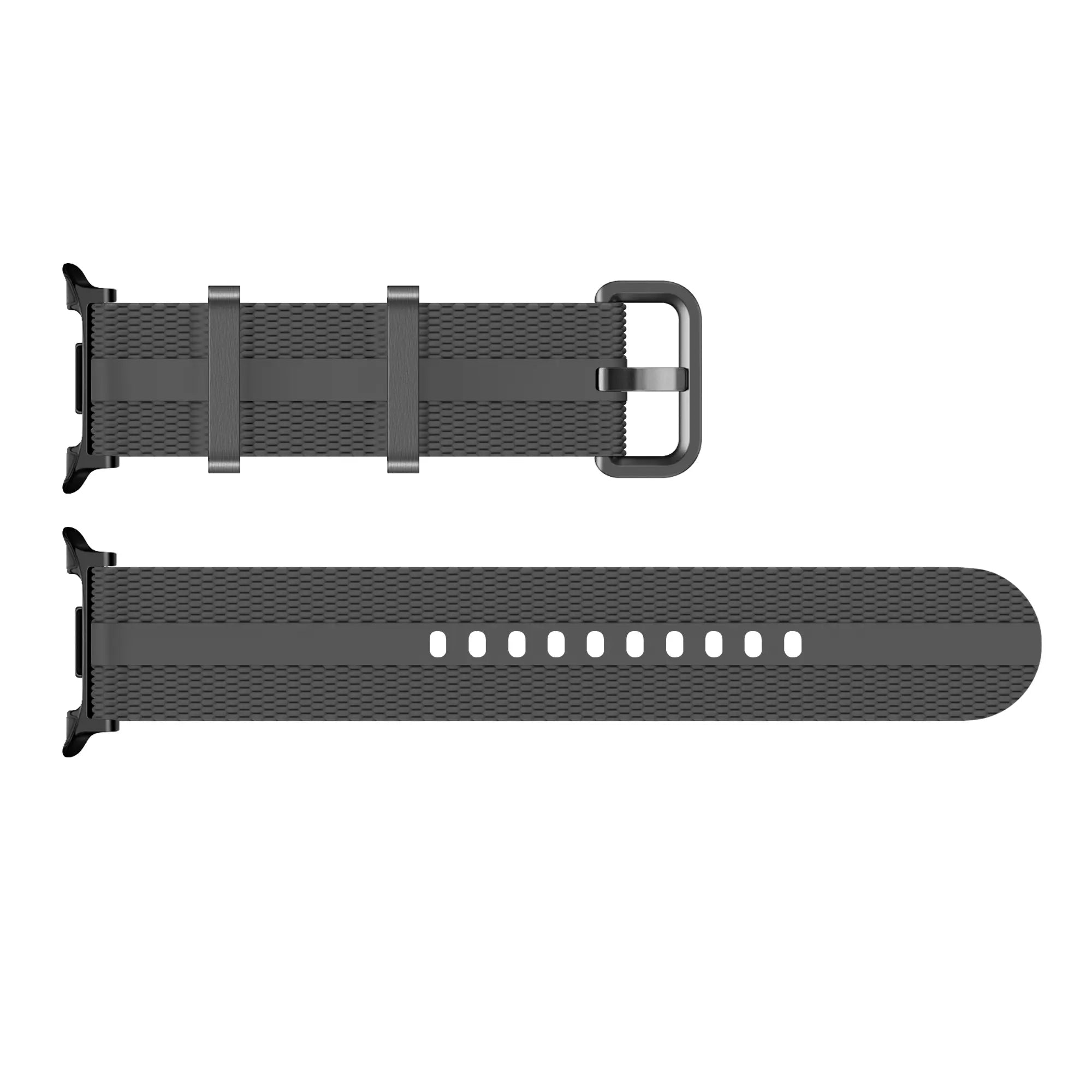 Samsung Galaxy Watch 9 - 44mm siliconen active band (donkergrijs/oranje)