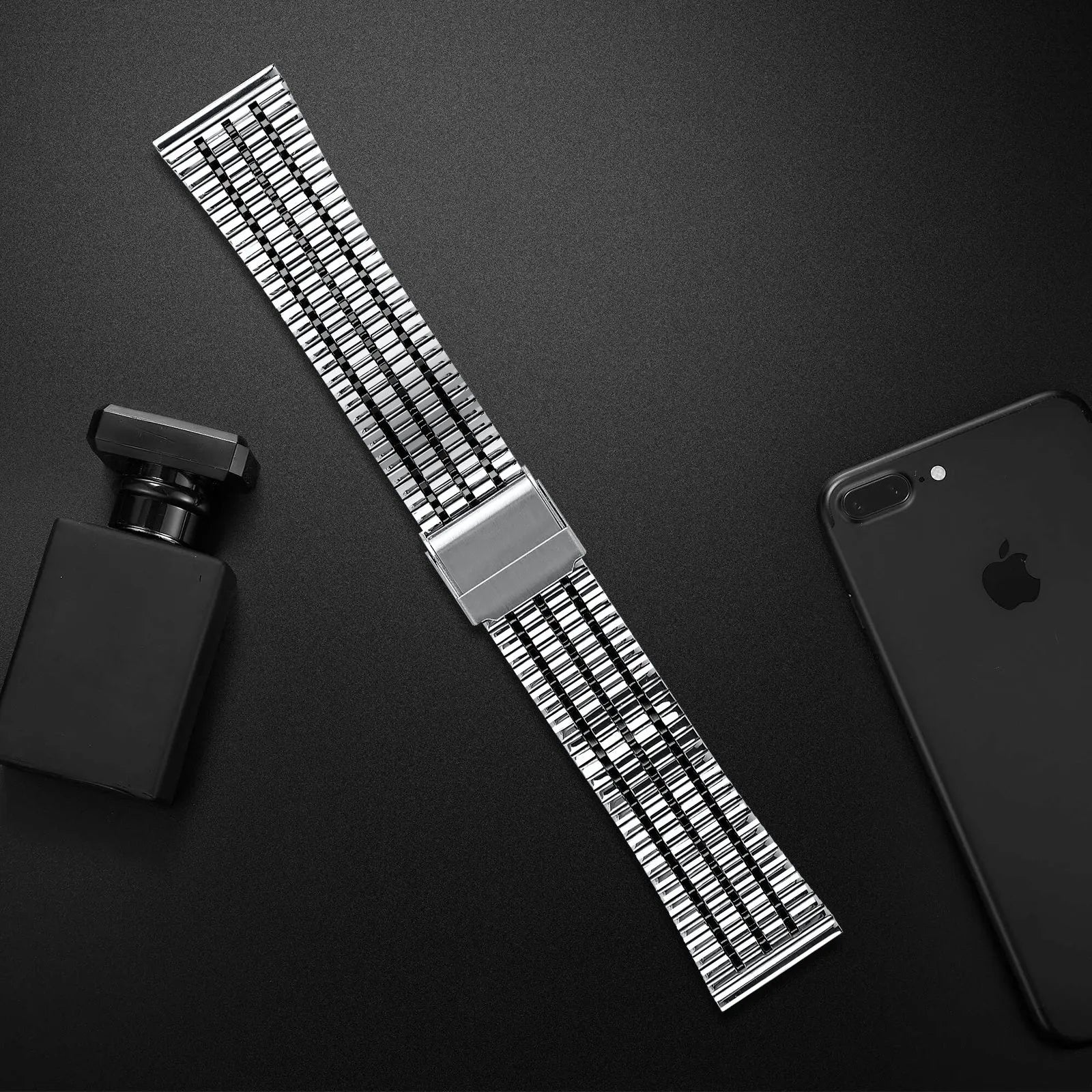 Coros Pace 4 roestvrij stalen band (zilver/zwart)
