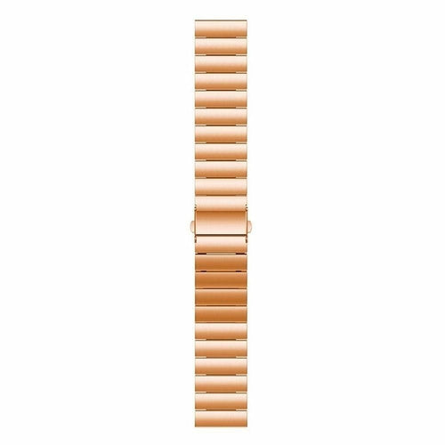 Premium Metal Strap, rose gold, laid flat, joined, direct top view