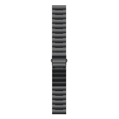 Premium Metal Strap, black, laid flat, joined, direct top view
