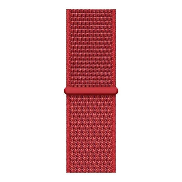 Nylon Strap, red, laid flat, joined, direct top view