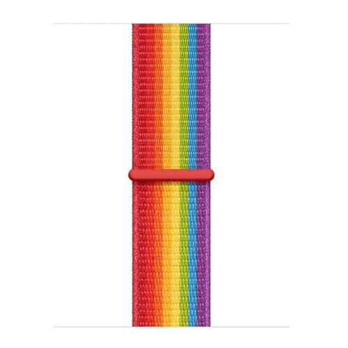 Nylon Strap, rainbow, laid flat, joined, direct top view
