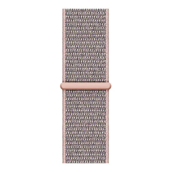 Nylon Strap, pink sand, laid flat, joined, direct top view