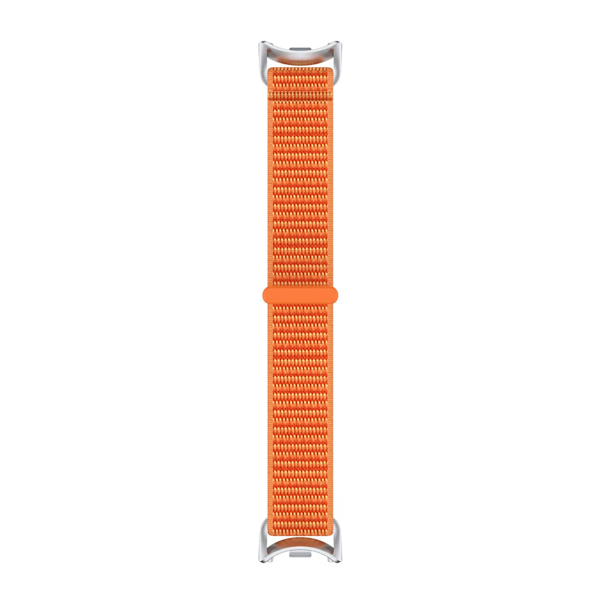 Modern Nylon Strap, orange, laid flat, joined, direct top view