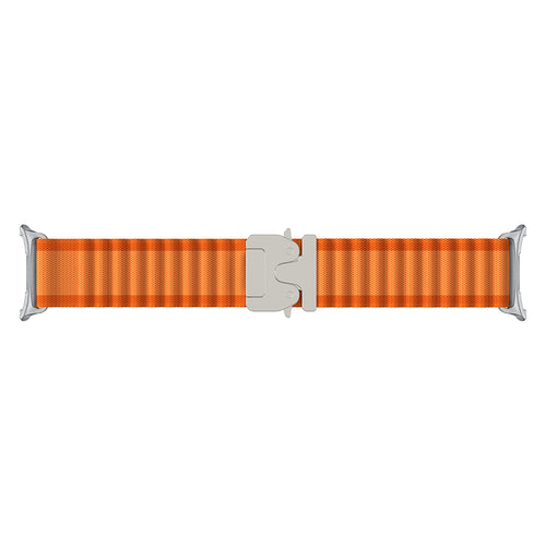 Samsung Galaxy Watch 9 - 40mm Outdoor Nylon Strap with P-Buckle (Orange/Silver)
