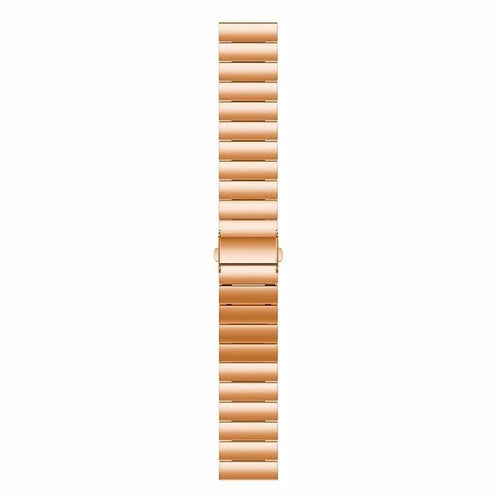 Premium Metal Strap, rose gold, laid flat, joined, direct top view