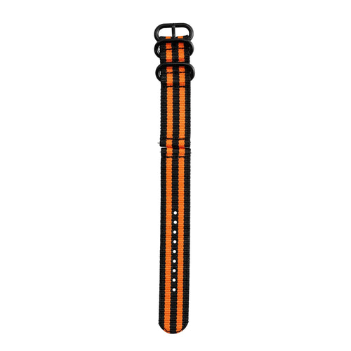 OnePlus Watch 3 - 46mm nylon gesp bandje (zwart/oranje)