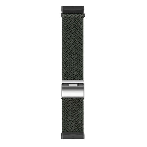 Nylon Adjustable Braided Strap, dark green, laid flat, joined, direct top view