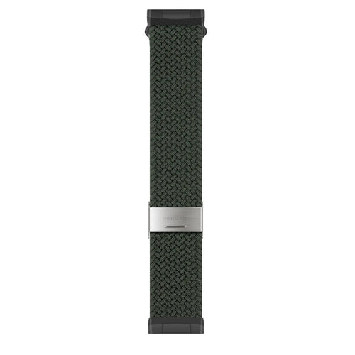 Nylon Adjustable Braided Strap, dark green, laid flat, joined, direct top view