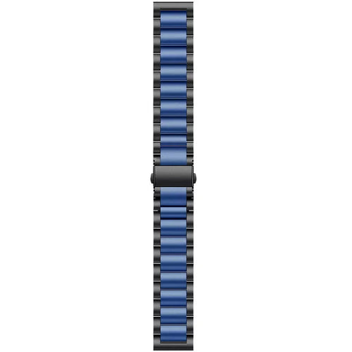 Steel Strap, black/blue, laid flat, joined, direct top view