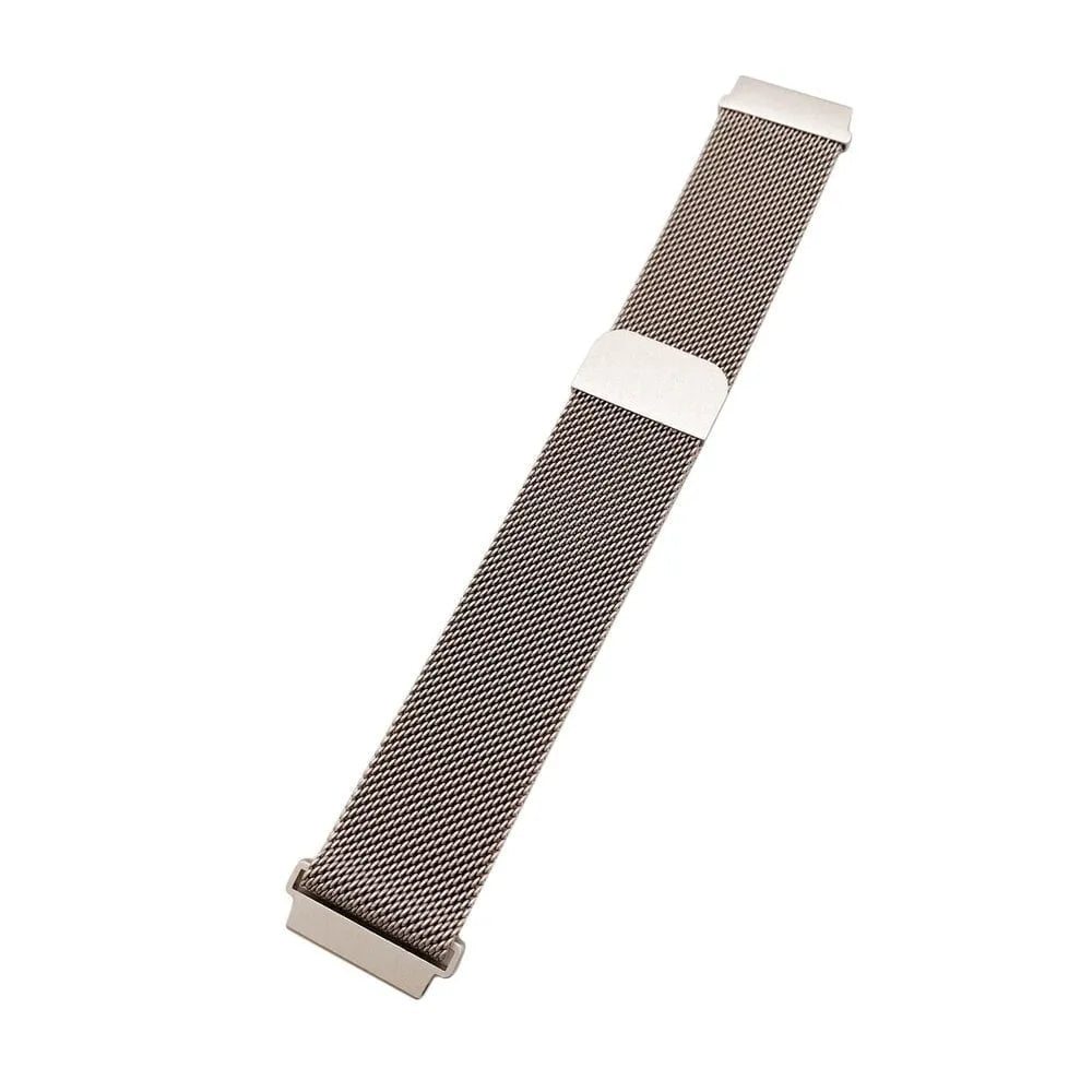 Milanese Strap, starlight, laid flat, joined, direct top view
