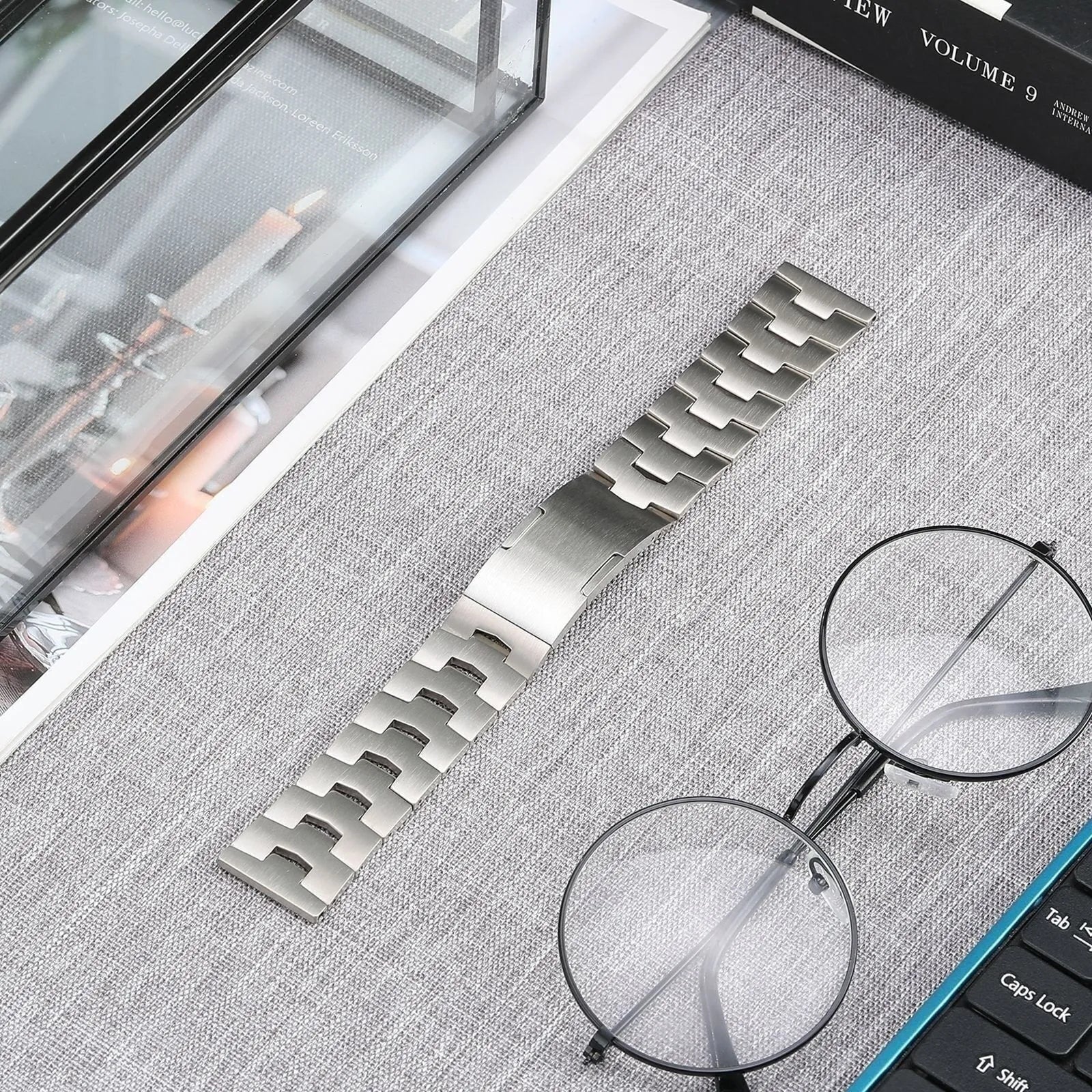 Suunto Race (S) titanium grain band (platte sluiting) (zilver)