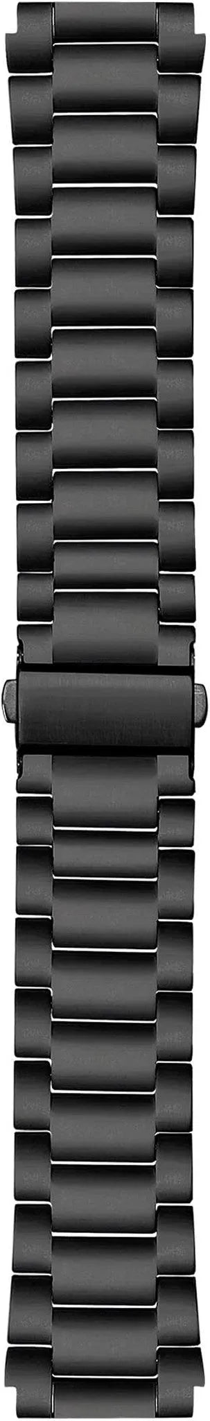 Titanium Strap, black, laid flat, joined, direct top view