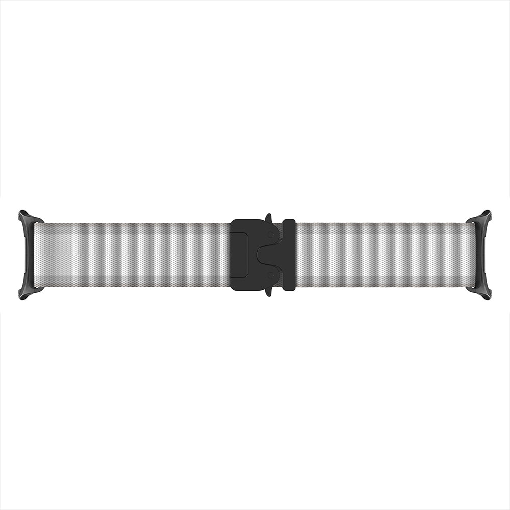 Samsung Galaxy Watch 8 Classic Outdoor Nylon Strap with P-Buckle (White with Black)