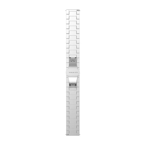 Metal Strap, silver, laid flat, joined, direct top view