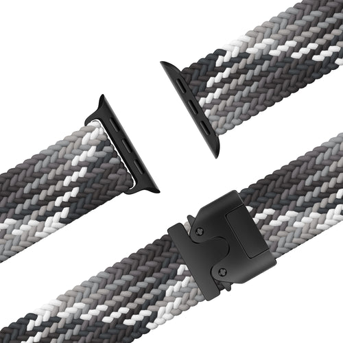 Nylon Braided Strap 'Parachute', laid flat, separate parts, top and underside view