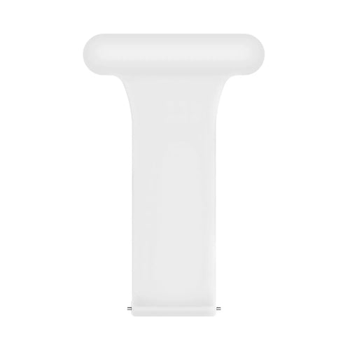 Silicone Nurse Fob, laid flat, separate parts, top and underside view