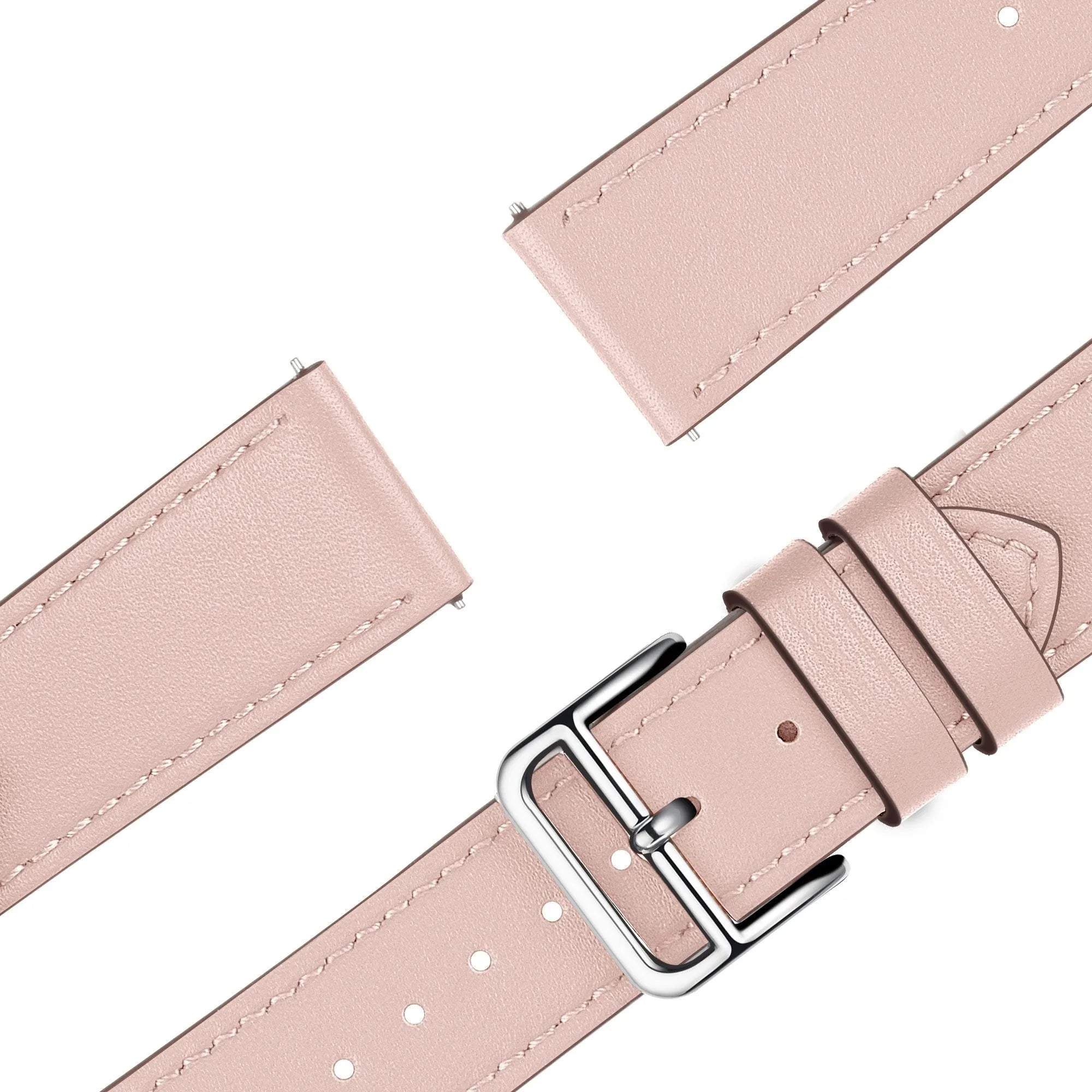 Leather Strap 'Deluxe', laid flat, separate parts, top and underside view