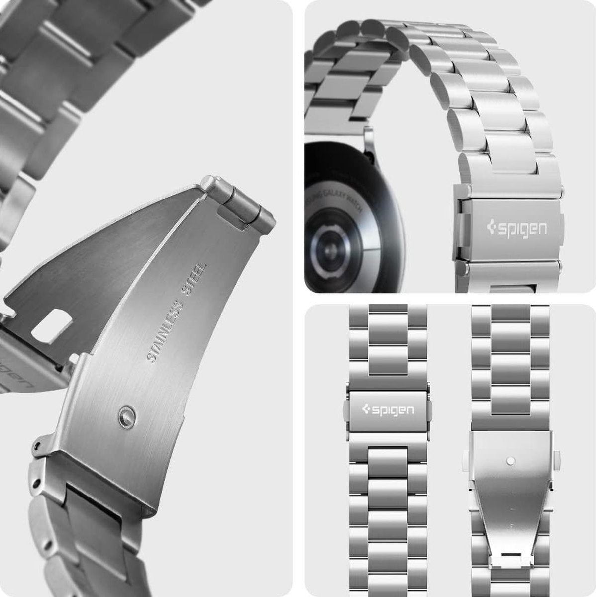 Spigen Samsung Galaxy Watch 42mm stalen bandje (zilver)