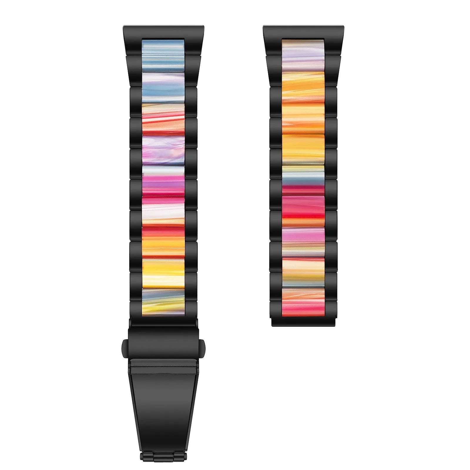 Coros Apex 2 stalen resin bandje (zwart/kleurrijk)