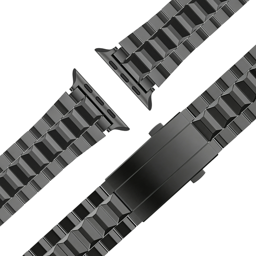 Titanium Strap 'Deluxe', laid flat, separate parts, top and underside view