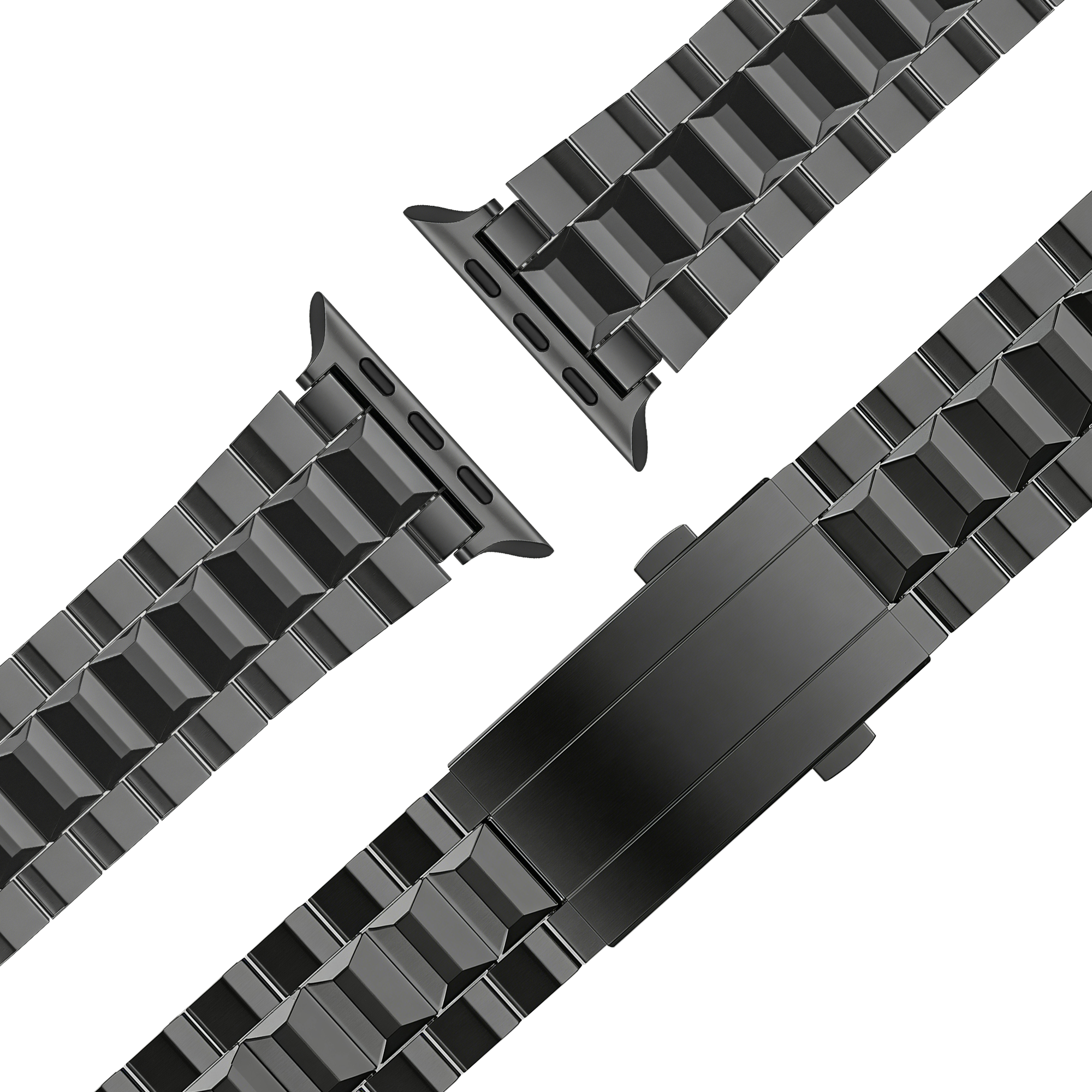 Bandz Apple Watch Ultra titanium band 'Deluxe' (zwart)