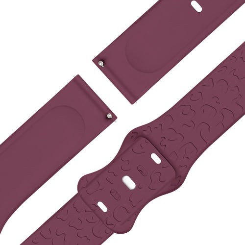 Bandz Garmin Bounce 2 siliconen band 'Leopard' (wijnrood)
